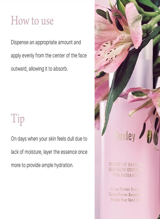 Huxley Secret of Sahara Skin Glow Essence: Vita Radiance 50ml/1.69 fl. oz.| Hydrating Korean Skin Care | Dull Skin | Daily Exfoliant Care - Image 5