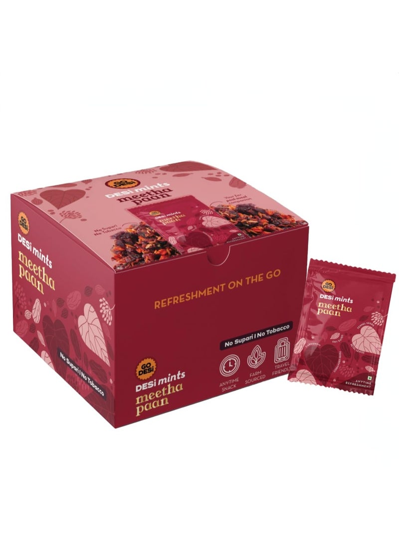 Go DESI Mouth fresheners, Desi Mints, Refreshing Mouthfreshener, Mukhwas, Box of 40 Sachets - Image 1