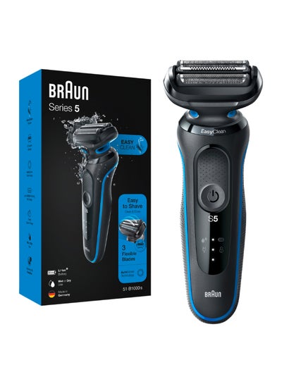 BRAUN Series 5 51-B1000s Wet And Dry Shaver, Mint. Made in Germany Blue/Mint