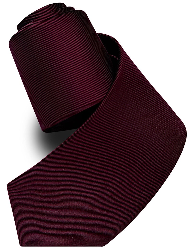 Branduce Maroon Tie for Wedding Men Business Premium Solid Silk Fashion Necktie (TA02-27) - Image 4