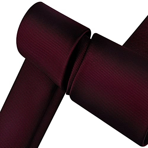 Branduce Maroon Tie for Wedding Men Business Premium Solid Silk Fashion Necktie (TA02-27) - Image 5