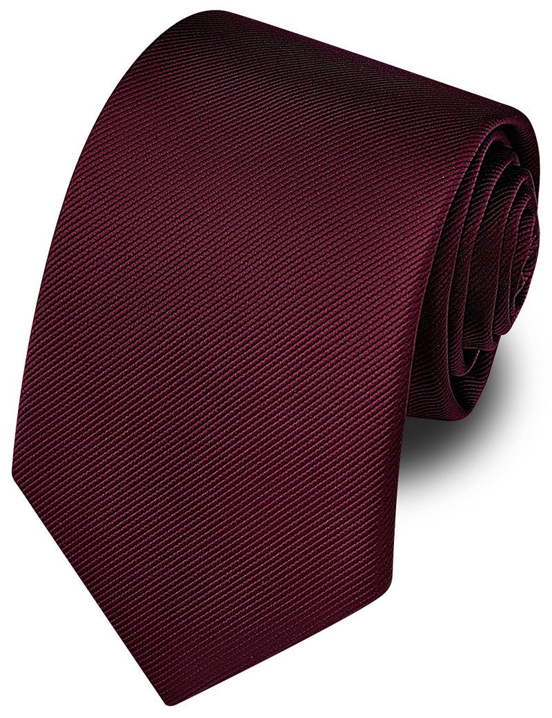 Branduce Maroon Tie for Wedding Men Business Premium Solid Silk Fashion Necktie (TA02-27) - Image 1