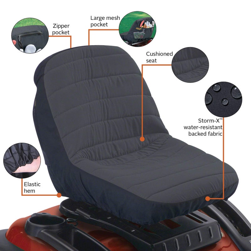Classic Accessories Deluxe Tractor Seat Cover, Fits Seats 12.5" - 14" H, Medium - Image 4