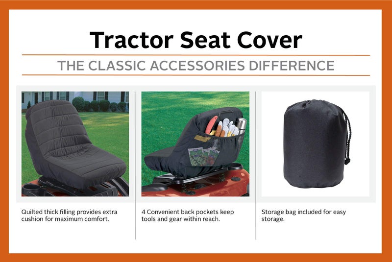 Classic Accessories Deluxe Tractor Seat Cover, Fits Seats 12.5" - 14" H, Medium - Image 5