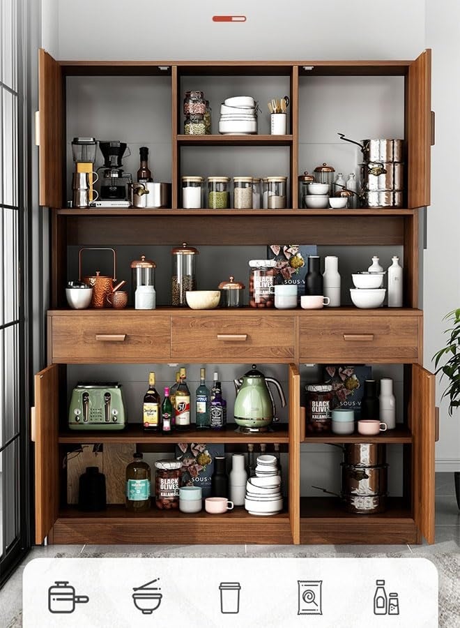 keke Modern Wooden Kitchen Cabinet with Door and multifunctional walnut Color 120cm - Image 3