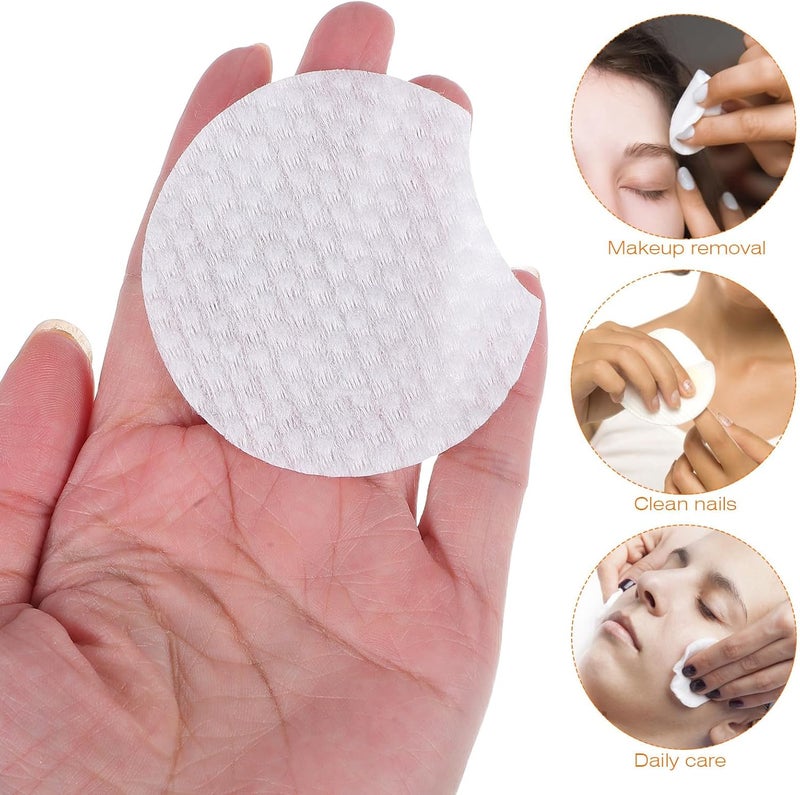 600 Pcs Half-Crescent Makeup Remover Pads Thick Non-Woven Facial Cleansing Pads for Wet and Dry Use for Women - Image 3