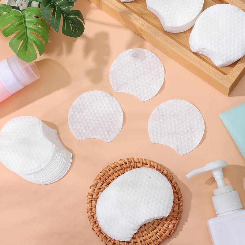 600 Pcs Half-Crescent Makeup Remover Pads Thick Non-Woven Facial Cleansing Pads for Wet and Dry Use for Women - Image 5