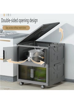 EXCLIFE 4 Layer Foldable Plastic Storage Box， Drawer Unit，50x36x118cm，black  - Image 3
