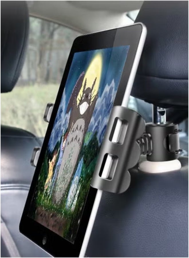 TIGER Universal Car Headrest Mount Holder for Smartphones & Tablets | 360° Rotatable ABS Material Tablet Stand with Adjustable Clamp | Secure Fit for Multiple Vehicle Headrests | Hands-Free Entertainment for Kids & Passengers | Ideal for Watching, Streaming, Navigation & Video Calls On-the-Go - Image 2