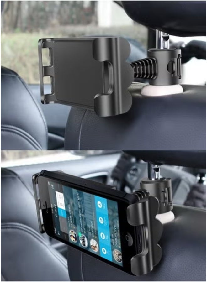TIGER Universal Car Headrest Mount Holder for Smartphones & Tablets | 360° Rotatable ABS Material Tablet Stand with Adjustable Clamp | Secure Fit for Multiple Vehicle Headrests | Hands-Free Entertainment for Kids & Passengers | Ideal for Watching, Streaming, Navigation & Video Calls On-the-Go - Image 4
