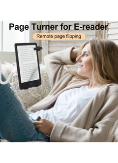 GUDOO حلقة دوارة للصفحة بجهاز التحكم عن بعد لجهاز Kindle Paperwhite/Oasis، وحدة تحكم للقارئ الإلكتروني بلوتوث، حلقة TikTok، مصراع الكاميرا - أسود  - Image 3