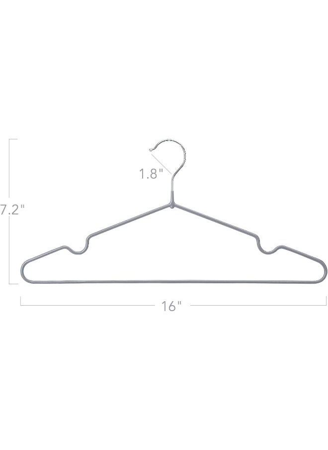 HOUSE DAY - HOUSE DAY Metal Hangers Plastic Hangers 10 Pack - Grey Shirt Hangers for Clothes Space Saving Clothes Hangers Rubber Coat Hangers for Adult Heavy Duty Hangers Strong Anti-Slip Hangers Wire Hangers - Image 1