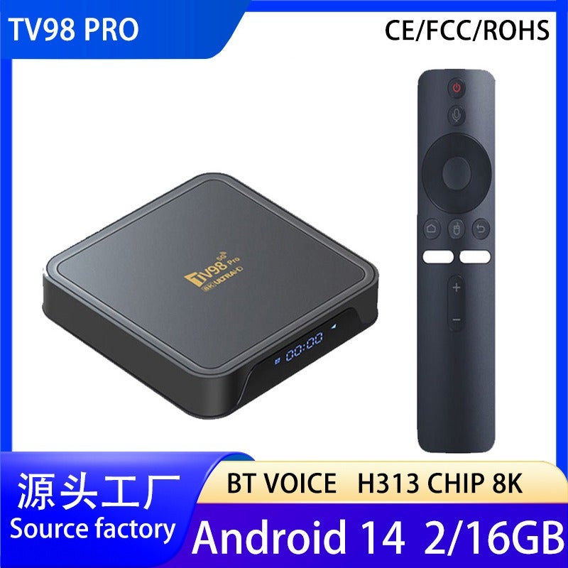 TV98 PRO Allwinner H313 جهاز استقبال واي فاي مزدوج النطاق أندرويد 14 صندوق تلفزيون للتصدير X96Q TV BOX - Image 1