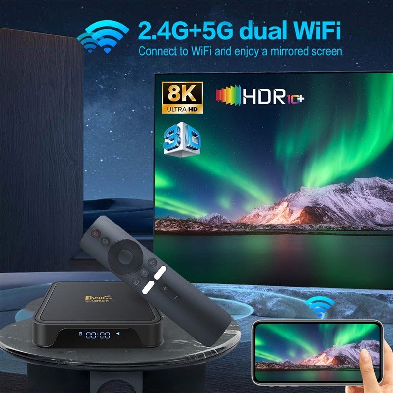 TV98 PRO Allwinner H313 جهاز استقبال واي فاي مزدوج النطاق أندرويد 14 صندوق تلفزيون للتصدير X96Q TV BOX - Image 2