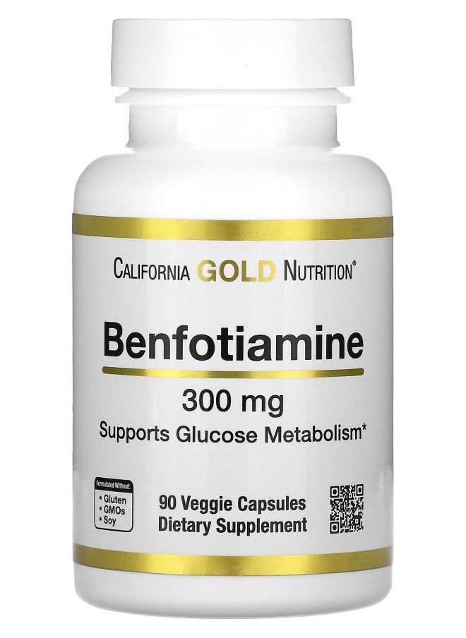 California Gold Nutrition - Benfotiamine 300 mg 90 Veggie Capsules - Image 1