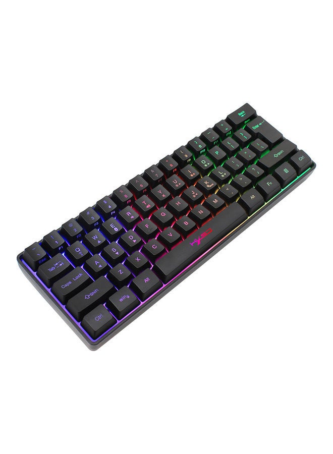 إتش إكس إس جيه لوحة مفاتيح بإضاءة خلفية متعددة الألوان RGB بتقنية البلوتوث 5.0 تدعم وضعين مزودة بعدد 61 مفتاح وأغطية مفاتيح مزدوجة بخاصية الحقن المزدوج أسود - Image 2