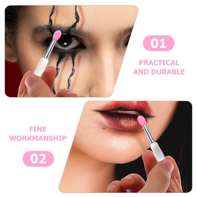 6pcs Silicone Lip Brush Set with Lidded Applicators Portable Covered Lipstick Applicators for Makeup Use for Beauty and Skincare - Image 3