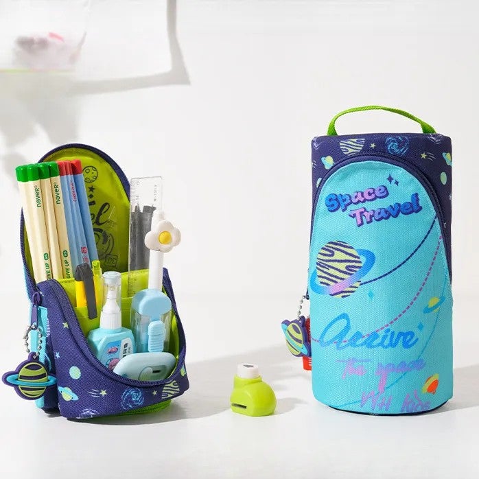 Kids Stand-Up Pencil Case 6-12 Years, School Supplies for Kids Large Capacity Waterproof Wear-Resistant Stationery  Bag - Image 1