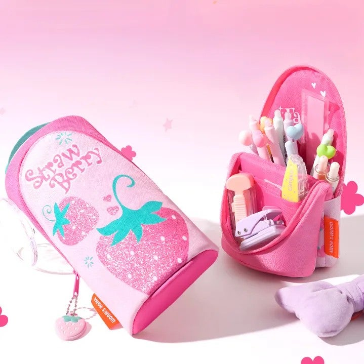 Kids Stand-Up Pencil Case 6-12 Years, School Supplies for Kids Large Capacity Waterproof Wear-Resistant Stationery  Bag - Image 4