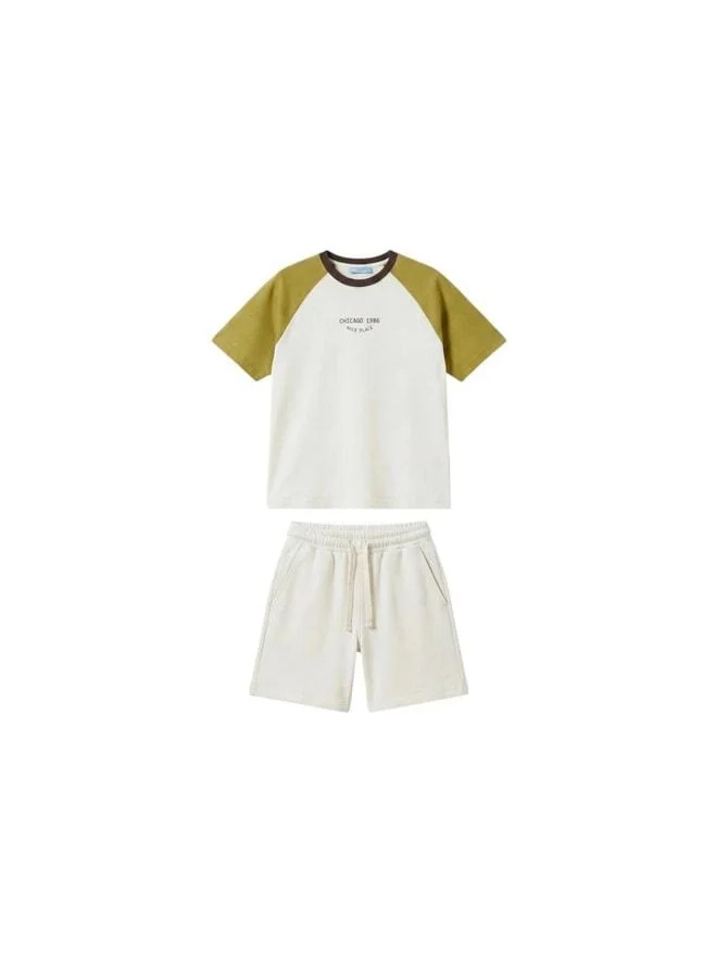 Magu Boys' Cotton Chicago Print T-Shirt and Shorts Set