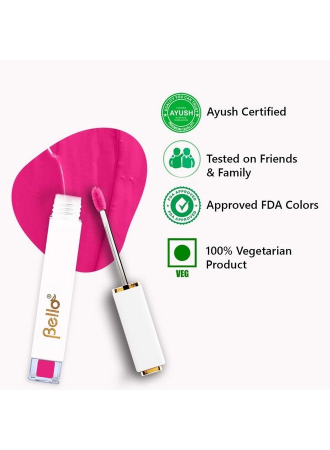 Bello بيلو لوسيون شفاه طبيعي ولامع | غير لزج | خالي من المواد الكيميائية | غني بزيت بذور الجزر وزيت اللوز | معتمد من AYUSH (سر الورد، 4 جرام)  - Image 3