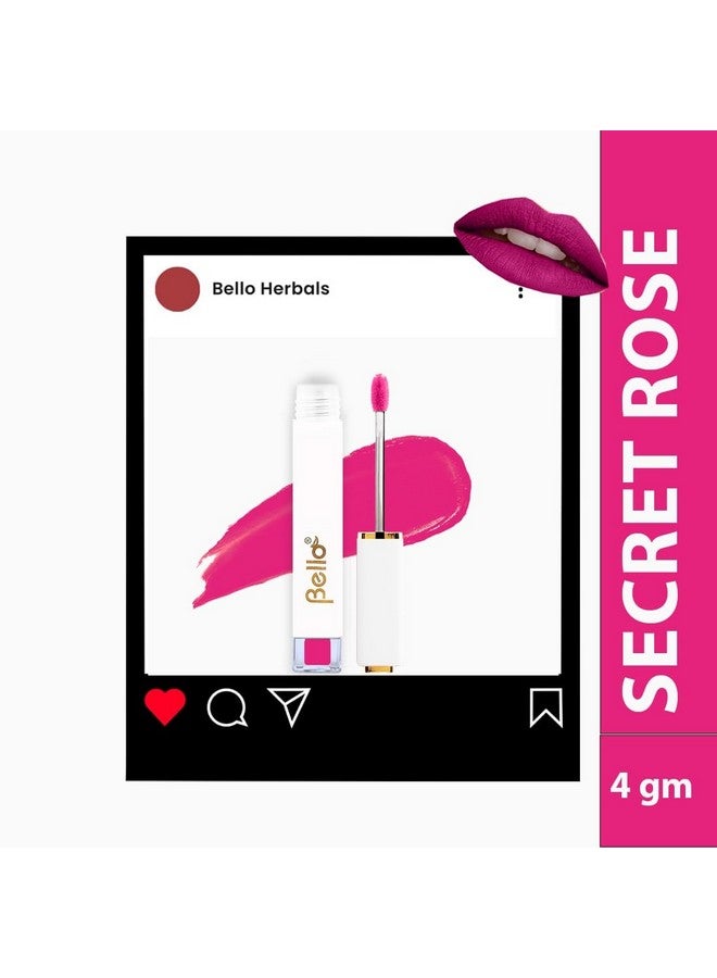 Bello بيلو لوسيون شفاه طبيعي ولامع | غير لزج | خالي من المواد الكيميائية | غني بزيت بذور الجزر وزيت اللوز | معتمد من AYUSH (سر الورد، 4 جرام)  - Image 2