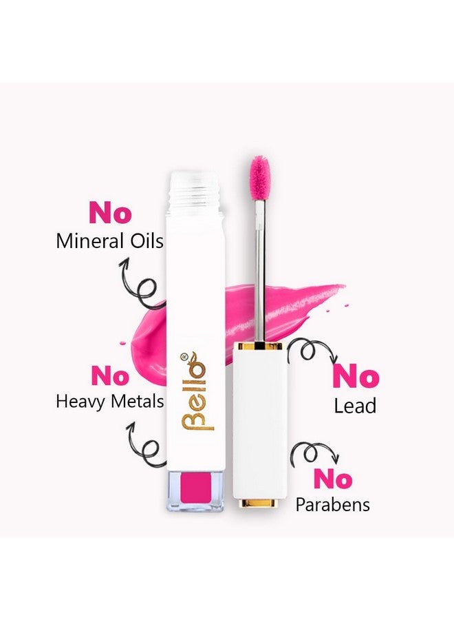 Bello بيلو لوسيون شفاه طبيعي ولامع | غير لزج | خالي من المواد الكيميائية | غني بزيت بذور الجزر وزيت اللوز | معتمد من AYUSH (سر الورد، 4 جرام)  - Image 4