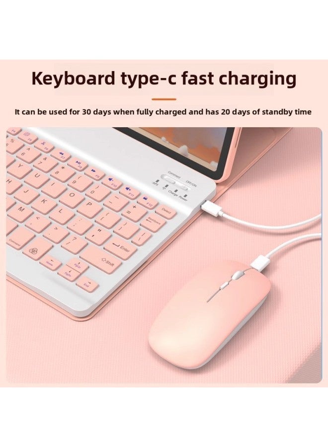 Wireless Bluetooth Keyboard Tablet Dedicated Mobile Phone Ipad Learning Machine Universal External Mouse Portable Keypad-Color:Black-Product Type:Keyboard + Single-mode Mouse (the Mouse Needs To Be Battery) - Image 3