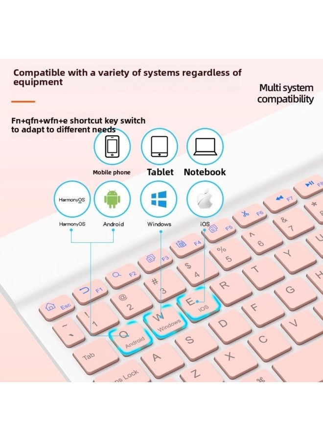 Wireless Bluetooth Keyboard Tablet Dedicated Mobile Phone Ipad Learning Machine Universal External Mouse Portable Keypad-Color:Black-Product Type:Keyboard + Single-mode Mouse (the Mouse Needs To Be Battery) - Image 4
