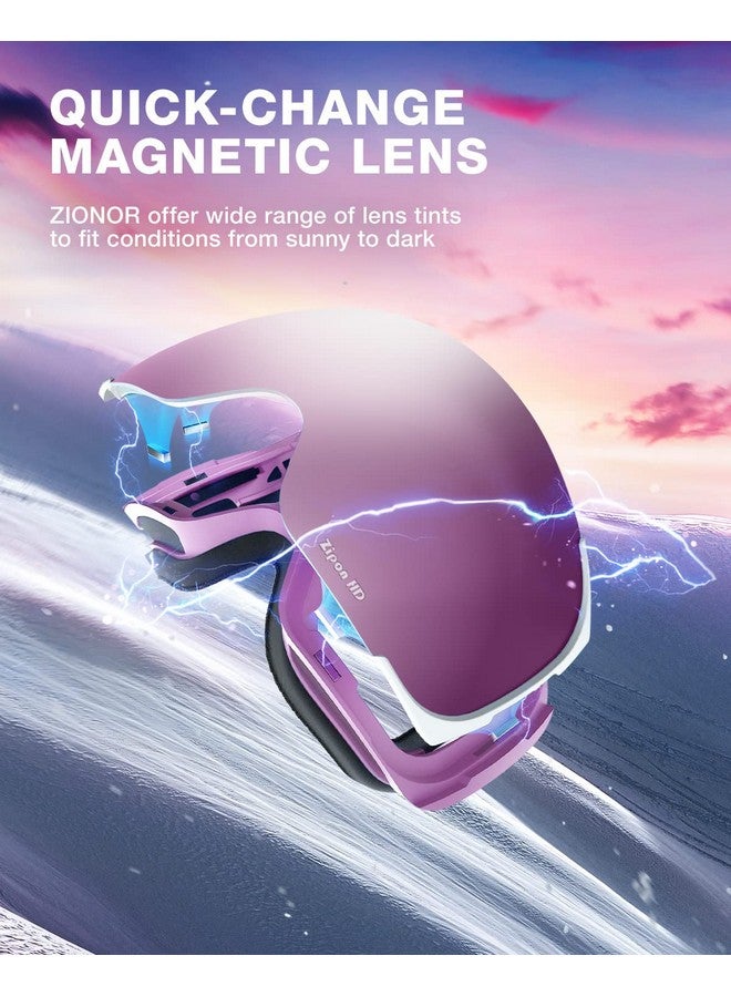 ZIONOR Ski Goggles Z1 Zipon Hd Lens Snow Goggles For Men Women Adult Antifog Magnetic Lens Snowboard Goggles With Uv Protection Otg Snowboarding Goggles Over Glasses Skiing Snowmobile Goggles - Image 5