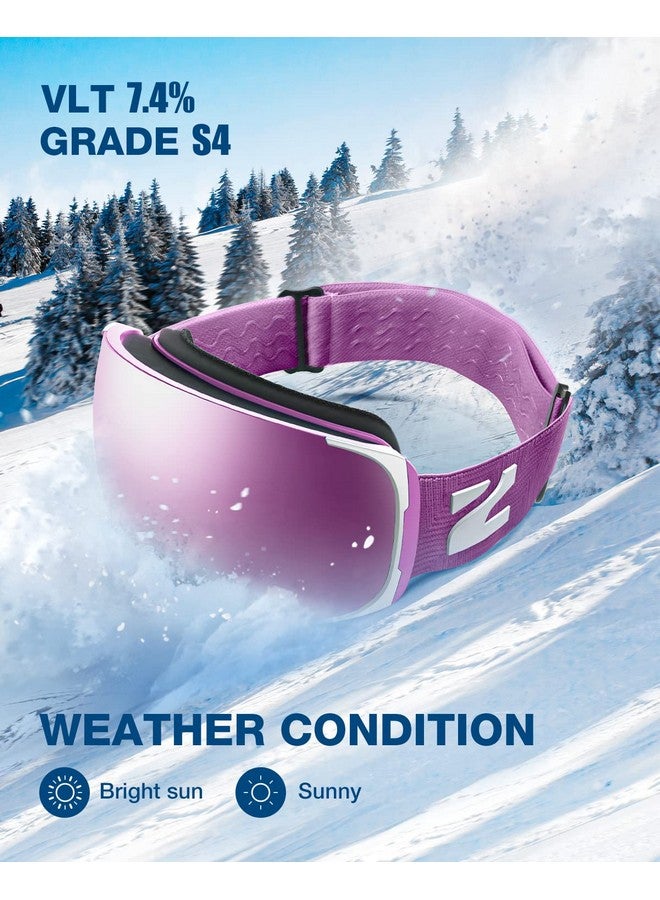 ZIONOR Ski Goggles Z1 Zipon Hd Lens Snow Goggles For Men Women Adult Antifog Magnetic Lens Snowboard Goggles With Uv Protection Otg Snowboarding Goggles Over Glasses Skiing Snowmobile Goggles - Image 3
