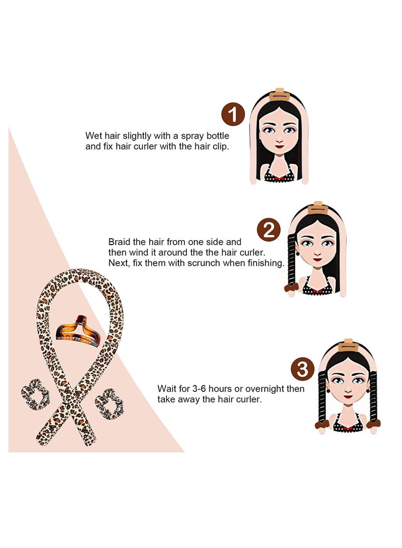 Zikra Heatless Hair Rollers, Hair Curlers for Long Hair with Hair Clips and Scrunchie, No Heat Curls Silk Ribbon Hair Rollers Sleeping Soft Headband Wave Formers Hair Curlers, DIY Hair Styling Tools - Image 4
