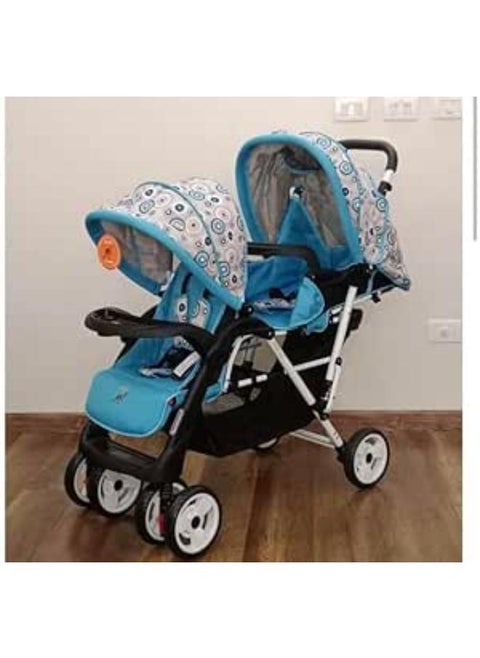 INFINTY Twin Stroller with Removable Dining Table, blue