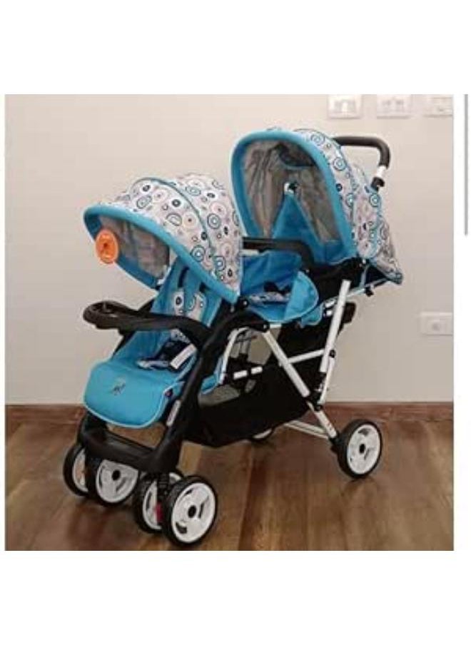 INFINTY Twin Stroller with Removable Dining Table, blue