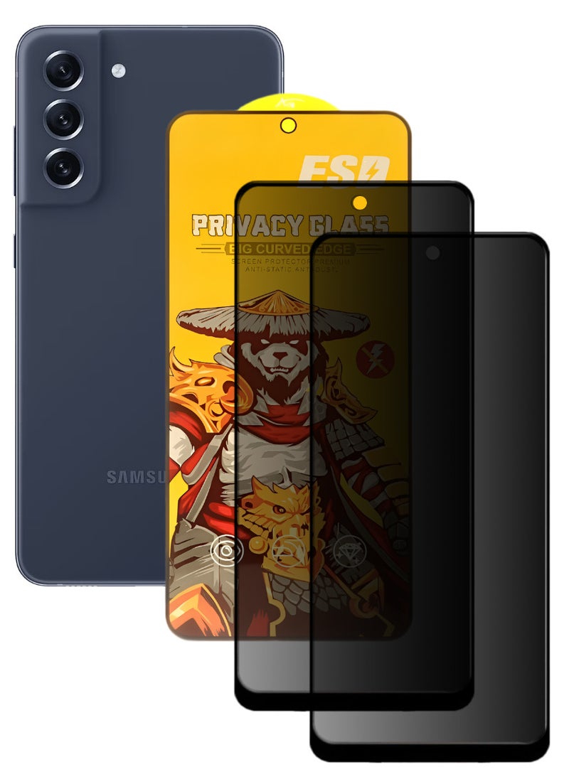 ESD 2 Pieces Tempered Dustproof Privacy Glass Screen Protector Compatible For Samsung Galaxy S21 FE - Image 1