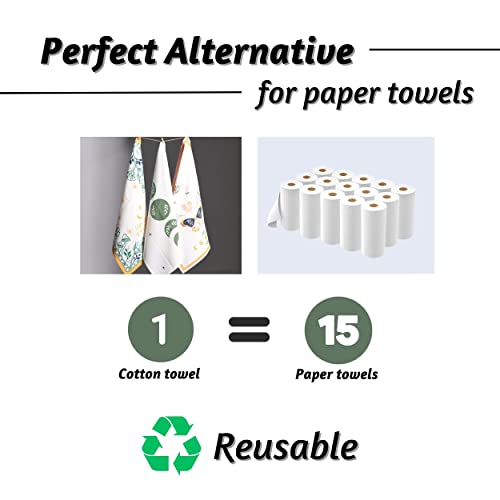Folkulture Kitchen Towels Set of 3 – 100% Cotton Dish Towels 20x26, Soft and Absorbent Tea Towels for Drying Dishes, Modern Hand Towels for Kitchen and Home Decor - Image 5
