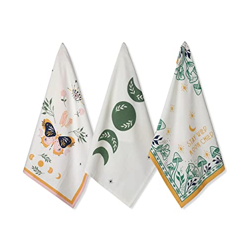 Folkulture Kitchen Towels Set of 3 – 100% Cotton Dish Towels 20x26, Soft and Absorbent Tea Towels for Drying Dishes, Modern Hand Towels for Kitchen and Home Decor - Image 1