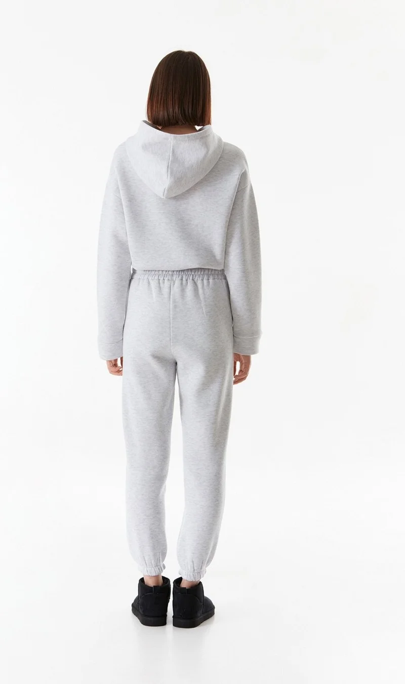 FullaModa Embroidered Elastic Waist Jogger Tracksuit Set