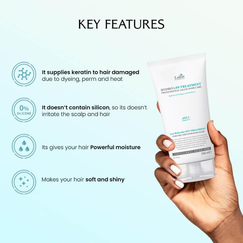 LADOR Hydro LPP Treatment Korean Conditioner 150ml  Hydrating Shining  Improve Hair Moisture  SiliconeFree with PlantBased Oils for Dry Damaged  Frizzy Hair - Image 3