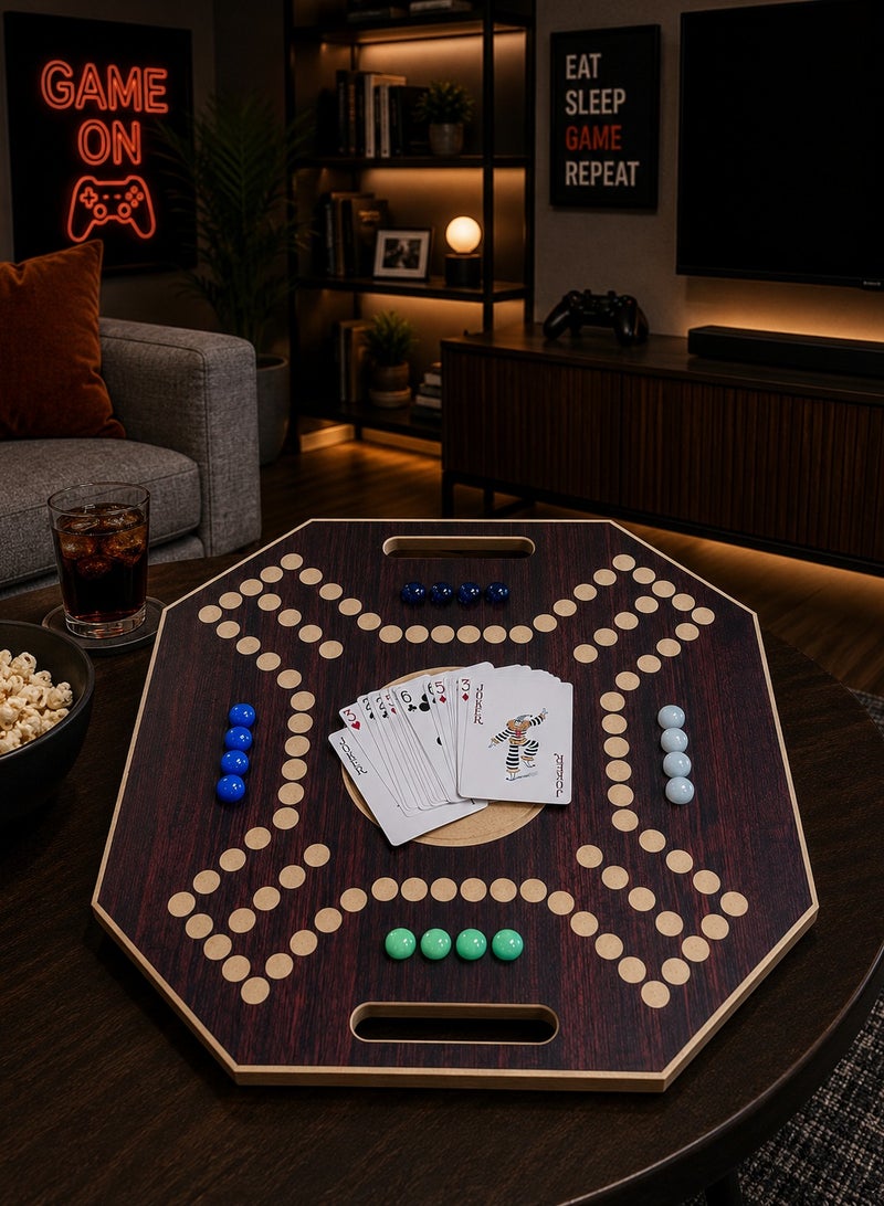 Jackaroo Royal Jackaroo Board And Card Games Set With 16 Marble Stones Durable Sturdy - Image 4