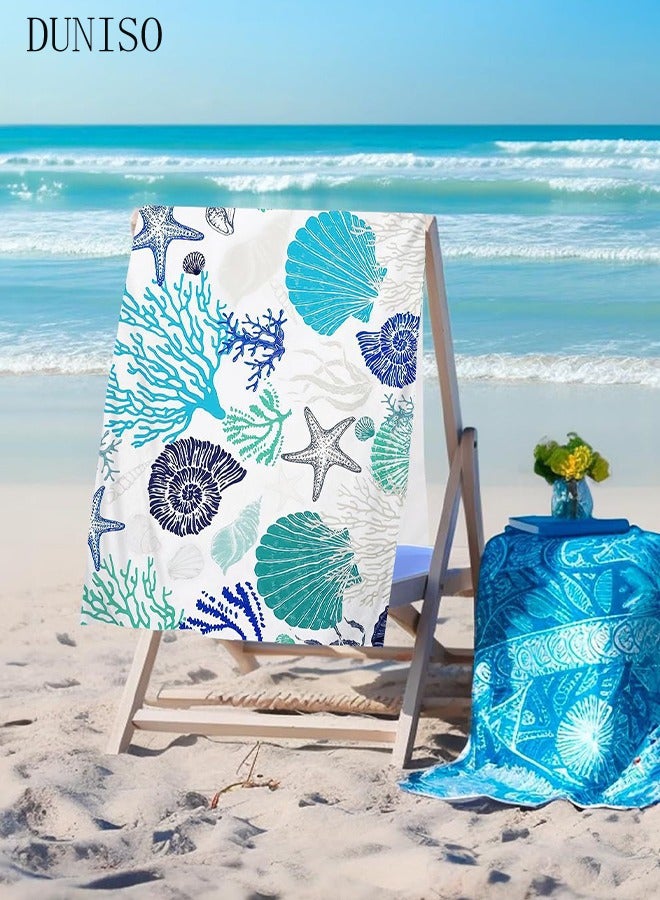 DUNISO Oversized Beach Towel, 150*75cm Microfiber Beach Towels, Quick Dry Towel for Swimmers Sand Proof Beach Towels for Adults Kids, Cool Pool Towels Beach Accessories Absorbent Towel for Travel Swim Yoga - Image 4