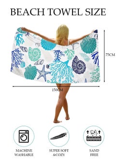 Oversized Beach Towel, 150*75cm Microfiber Beach Towels, Quick Dry Towel for Swimmers Sand Proof Beach Towels for Adults Kids, Cool Pool Towels Beach Accessories Absorbent Towel for Travel Swim Yoga - pzsku/ZB9C6EE8CA84486F2C972Z/45/_/1722847903/63328cee-5a2e-4748-9aaa-bc8dd17e15d0