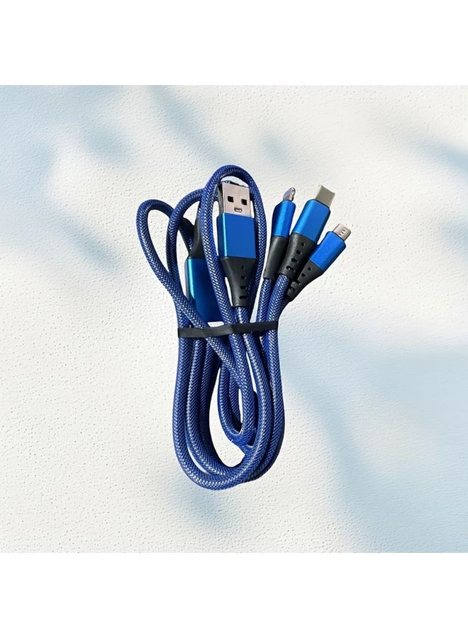 Red 1 2m 66W Super Fast Charging Cable 3 In 1 Multi Function For iPhone Android Type C - Image 5