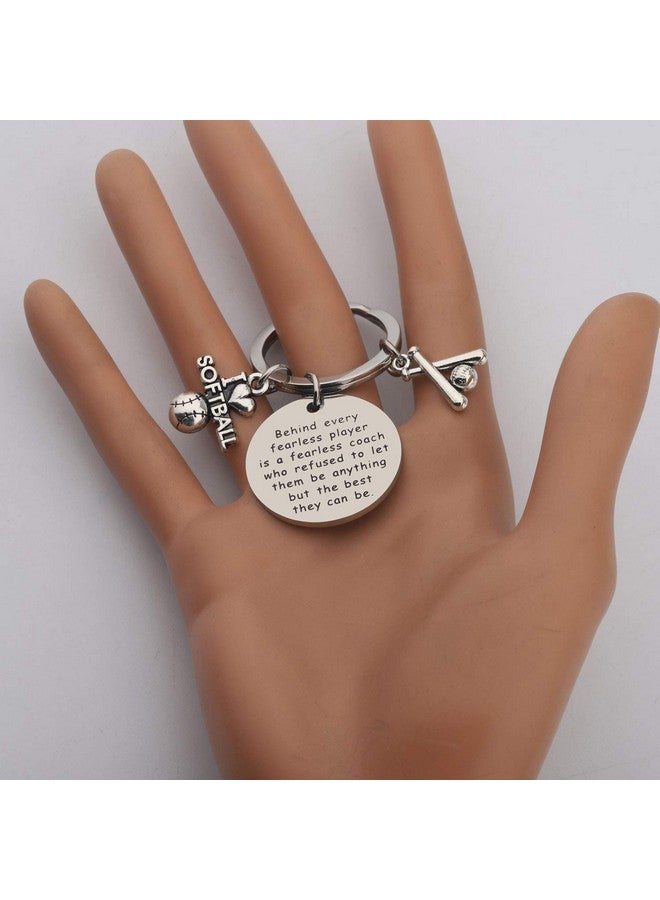 AKTAP Softball Gift Softball Coach Key Rings Behind Every Fearless Player Is A Fearless Coach Appreciation Gift Softball Jewelry - Image 4
