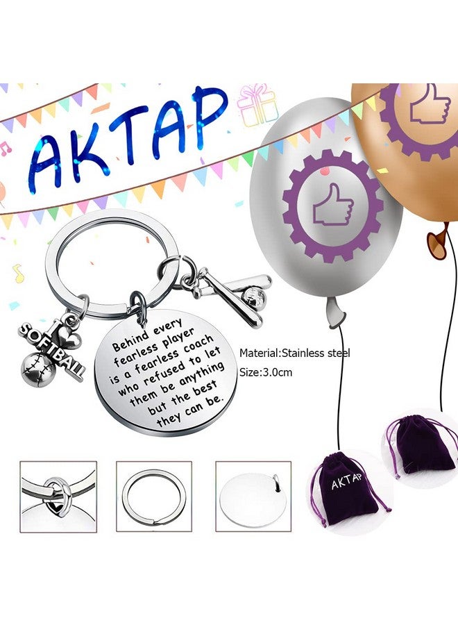 AKTAP Softball Gift Softball Coach Key Rings Behind Every Fearless Player Is A Fearless Coach Appreciation Gift Softball Jewelry - Image 5