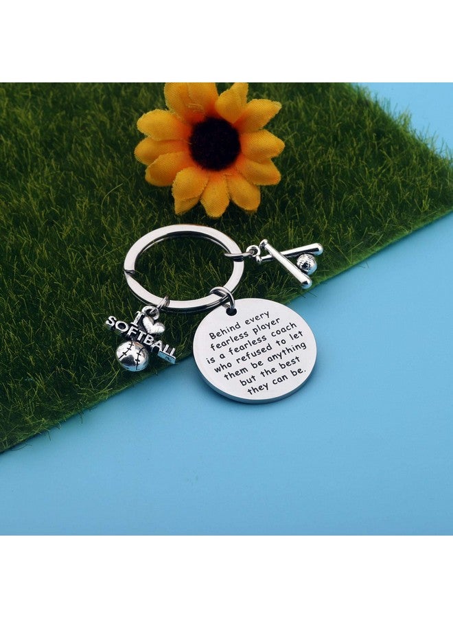 AKTAP Softball Gift Softball Coach Key Rings Behind Every Fearless Player Is A Fearless Coach Appreciation Gift Softball Jewelry - Image 3