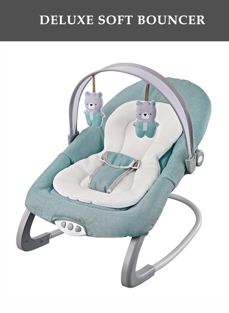 Factory Price Baby Bouncer With Removable Toys, Soothing Music and Vibrations - Mint  - Image 2
