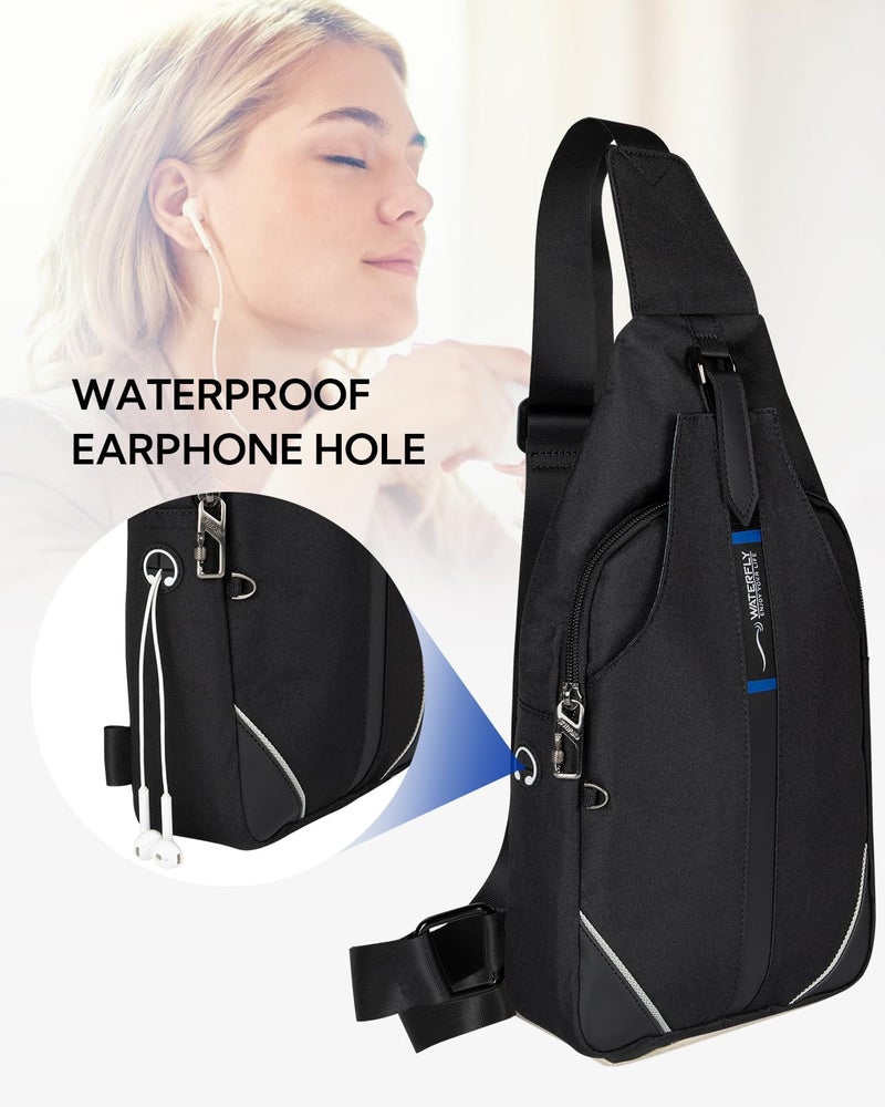 WATERFLY Medium Crossbody Sling Backpack Anti Theft Backpack for Traveling Chest Shoulder Bag - Image 5