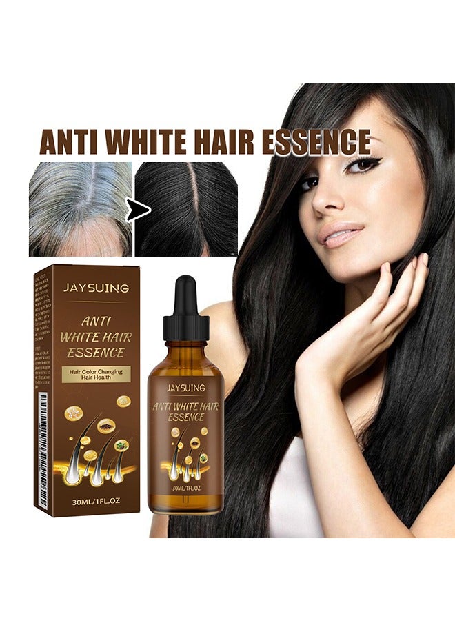 جايسوينغ خلاصة الشعر الأبيض المضادة للشعر الأبيض ، مصل الشعر الداكن المضاد للشيب للرجال والنساء ، تغميق طبيعي ، يعزز صحة الشعر وأكثر سمكا - 30 مل - Image 1