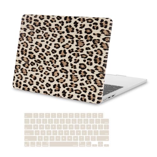 MOSISO Compatible with MacBook Air 13 inch Case M5 2026 M4 2025 M3 M2 20242022 A3449 A3240 A3113 A2681 PU Leather Coated Hard ShellKeyboard Cover for MacBook Air 136 inch Case Brown Feline Print - Image 1